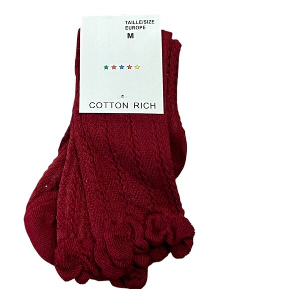 Girls Medium (6-10 Shoe Size) Tall Cotton Socks M Brick Red - Picture 1 of 2